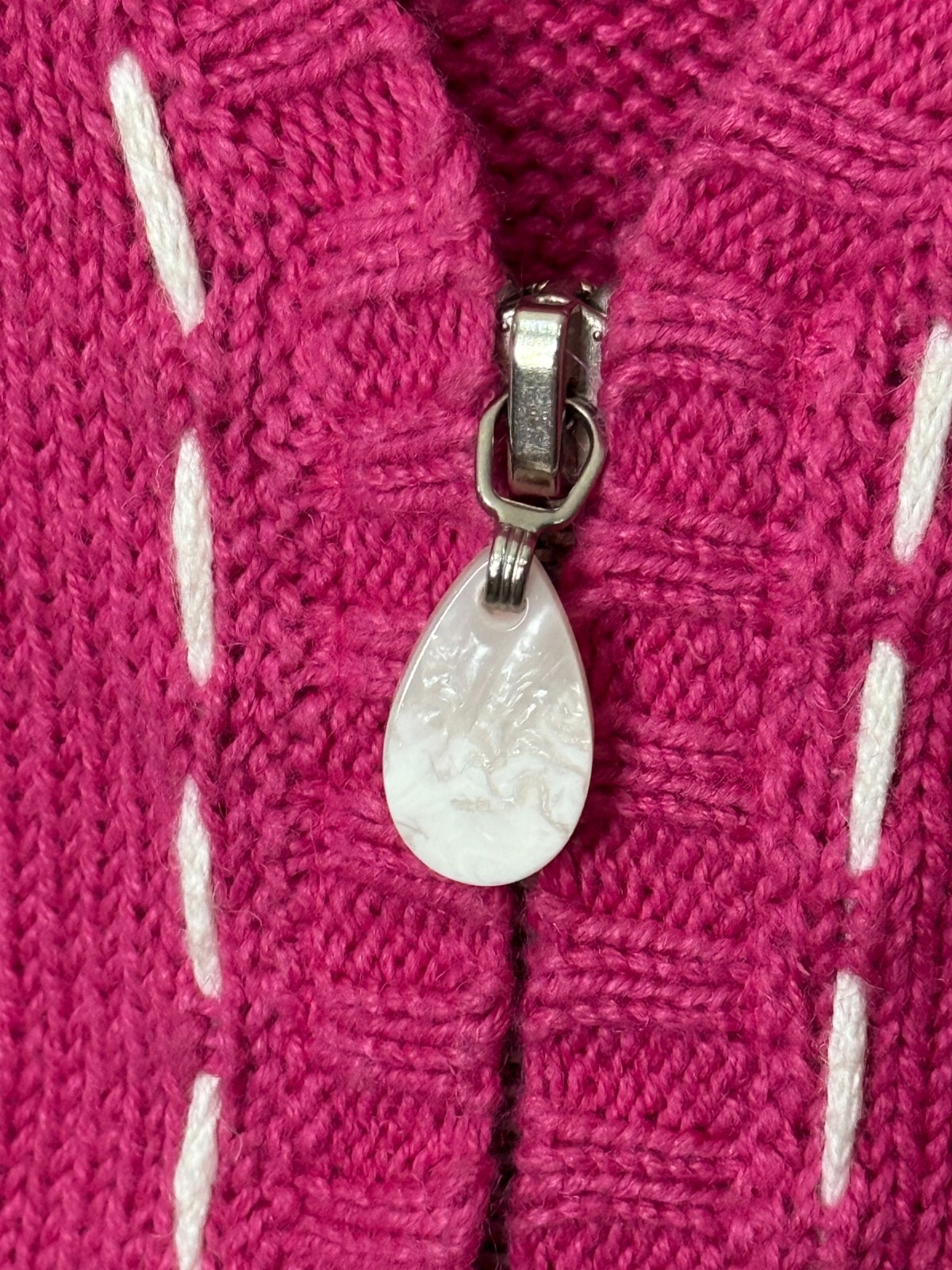 Vintage Mandal Bay Pink Zip Up Sweater Vest Butterflies Sz LG Cottage Grandma