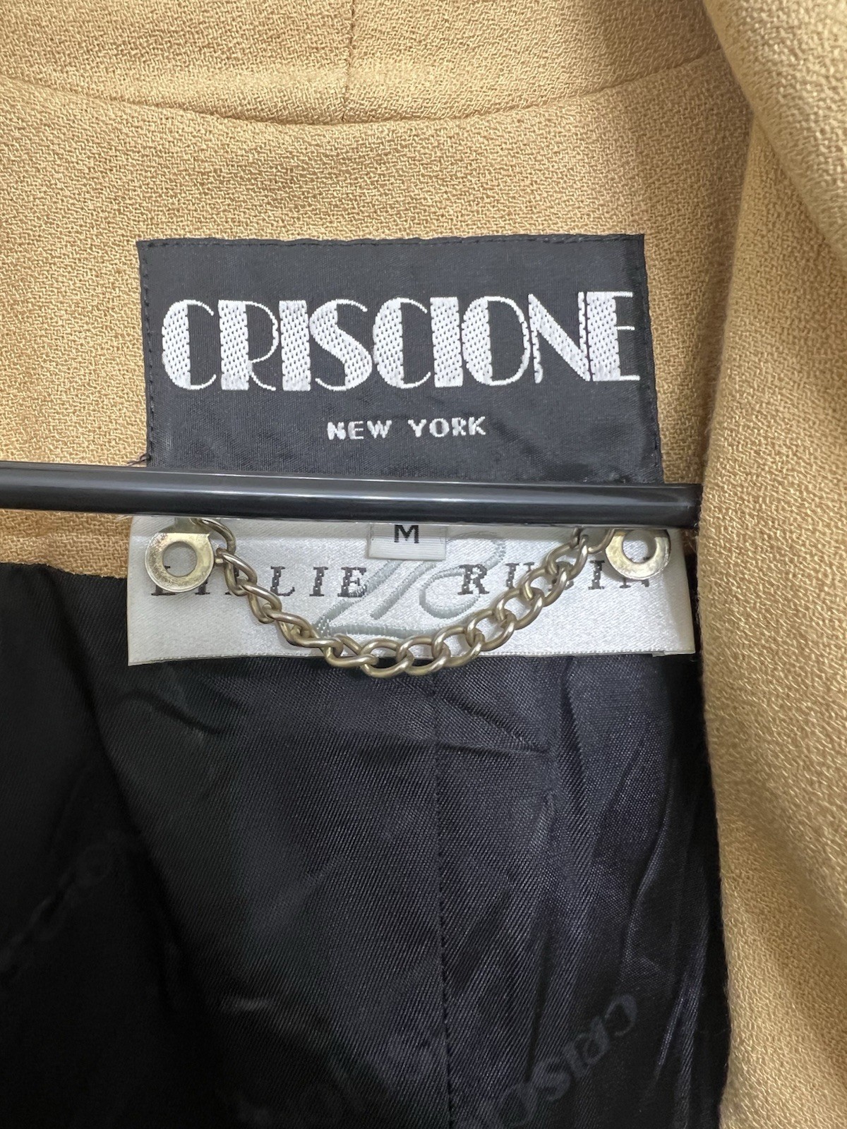 Criscione New York Vintage Gold Black Lace Up Leather Punk Jacket Lillie Rubin