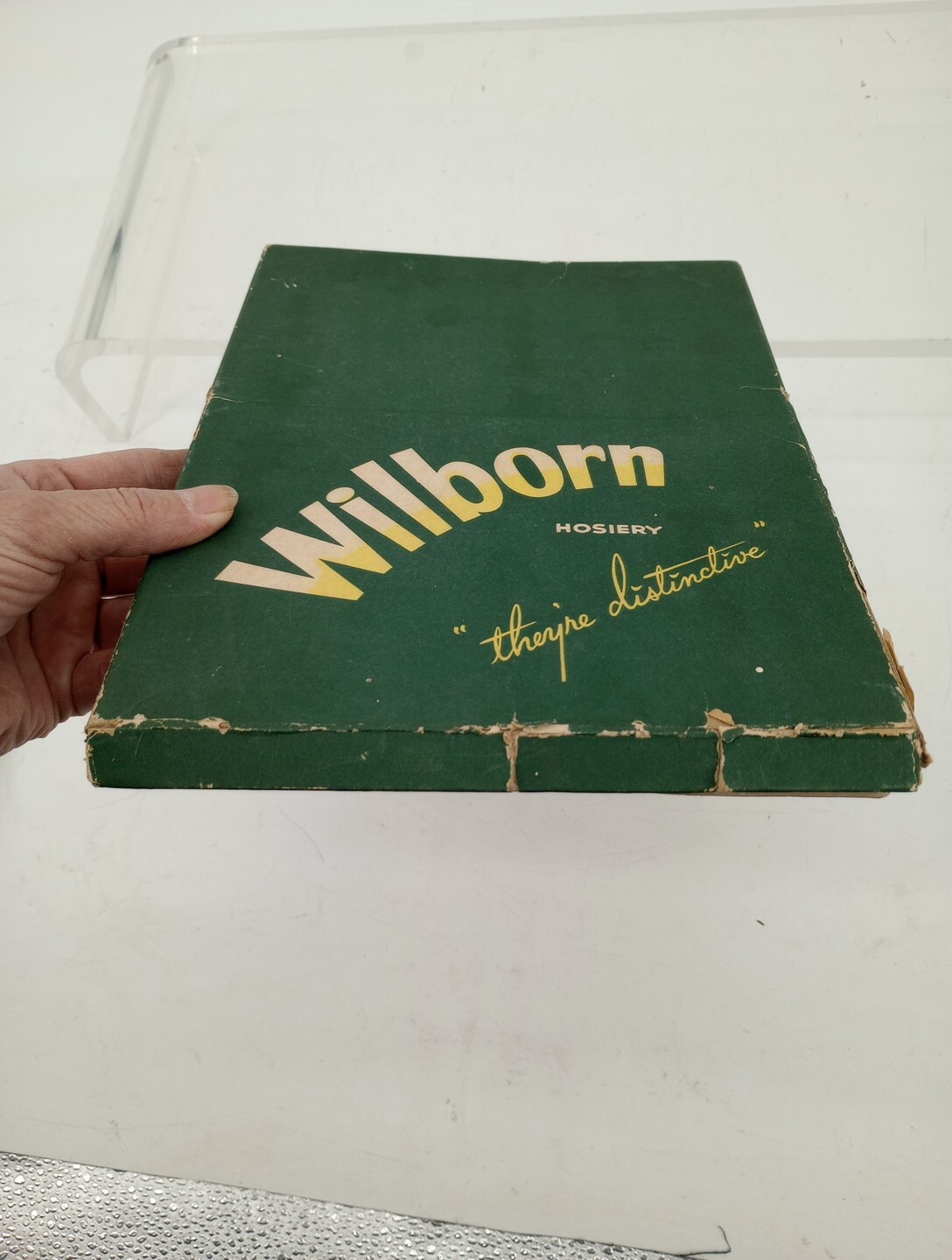 Vtg WILBORN Exquisite Hosiery Size 9 Soft Beige L29 Full Fashioned Orig Box Read