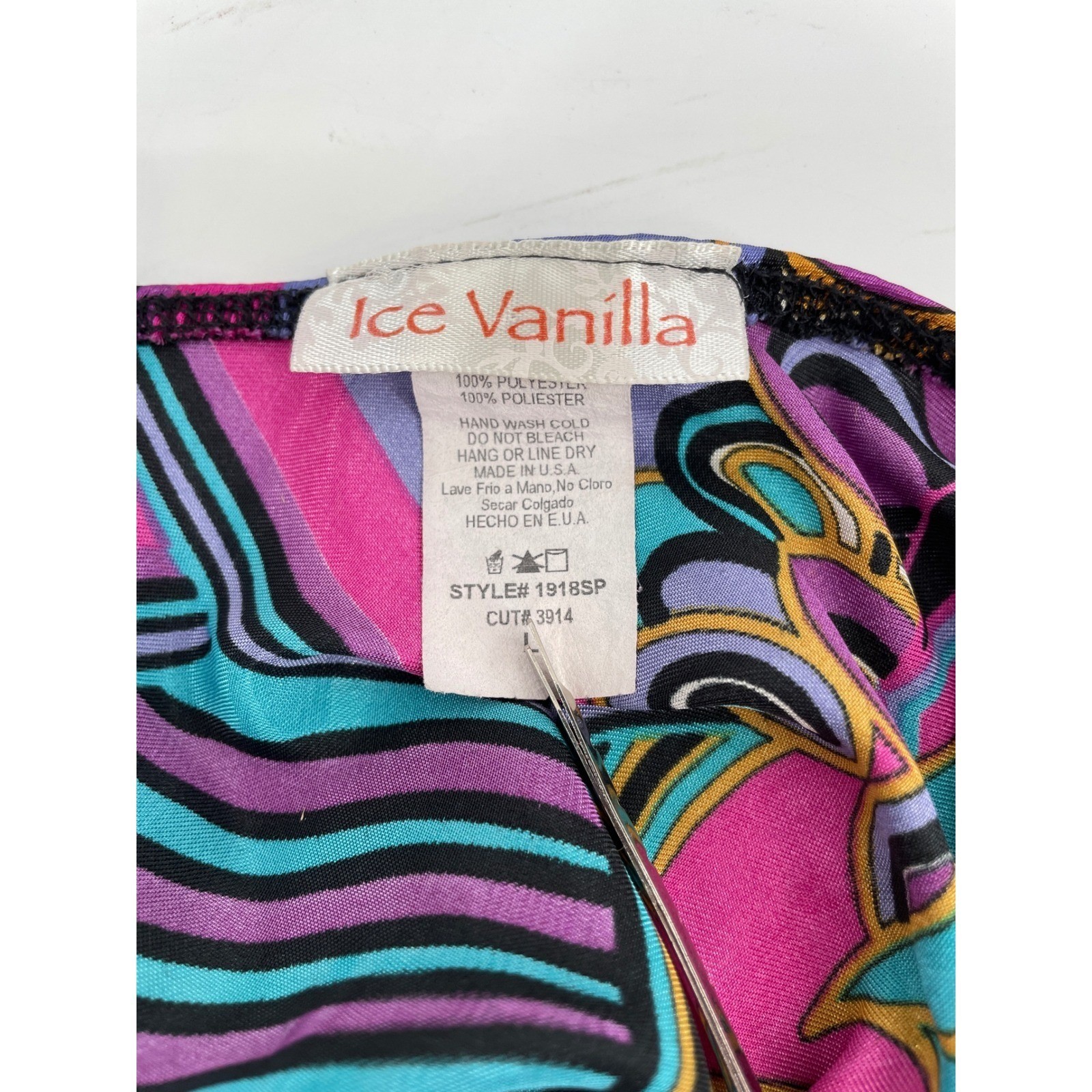 Vintage Halter Top Women Large Y2K Psychedelic Hippie Retro Festival
