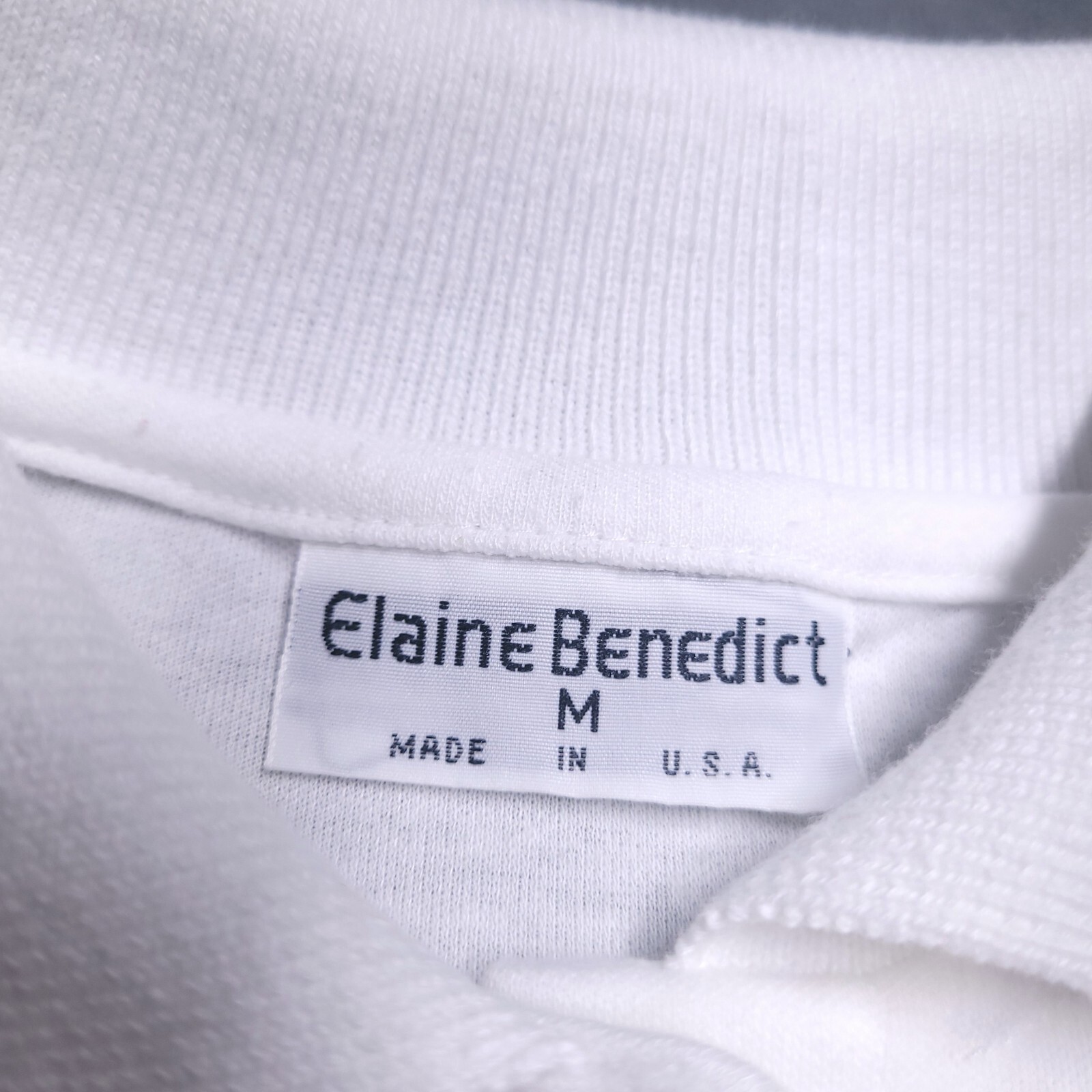 Vtg 90s Elaine Benedict Stylish Woman Golfer Polo Top Medium Made in USA