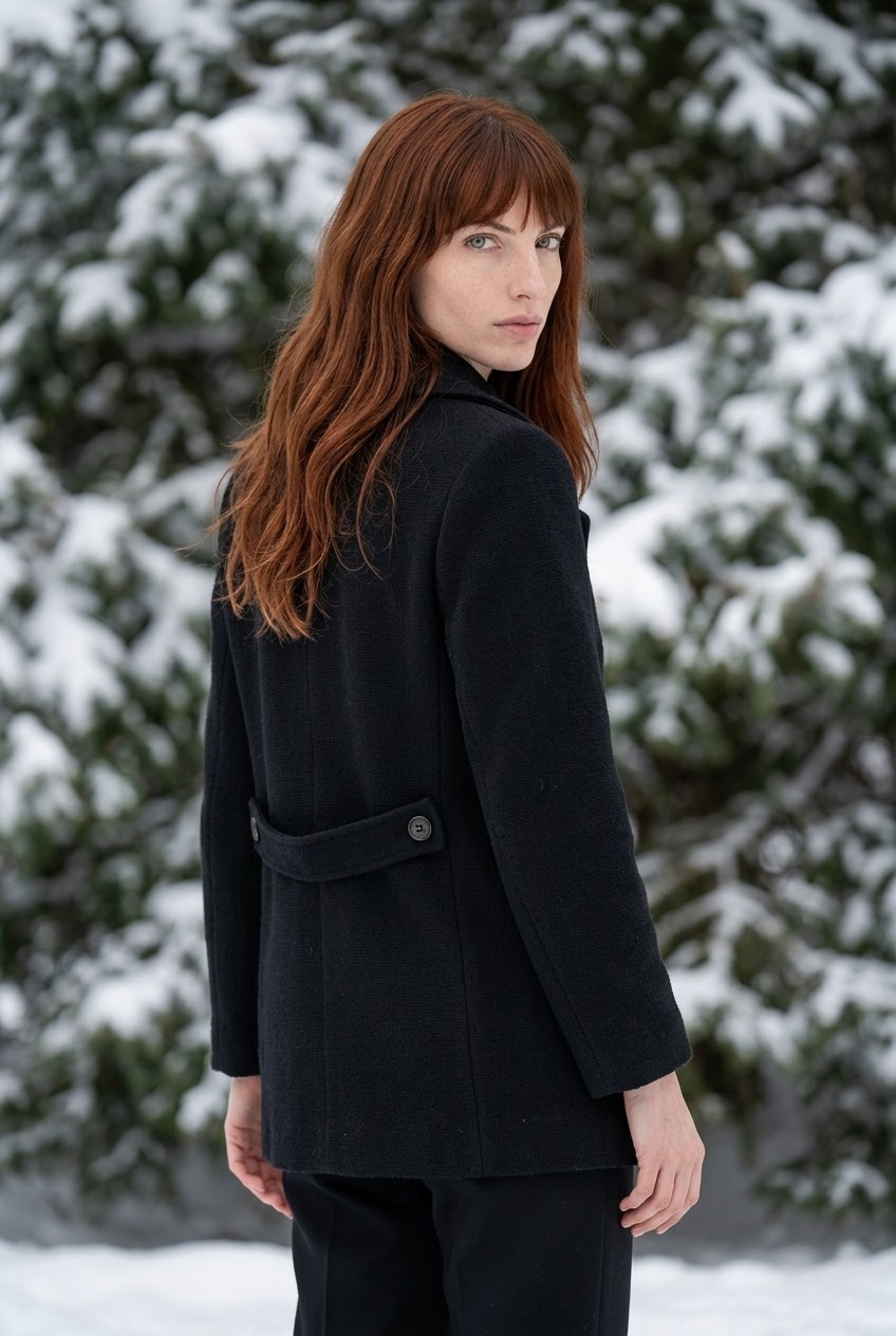 Vintage 50s 60s Wool Overcoat Peacoat Up-To-Date Double Breasted Mid Century Mod