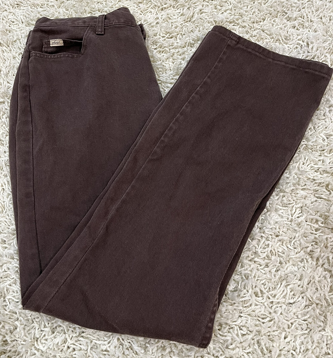 Vtg 80s 90s Chic Jeans 14 Tall Mom Jeans Brown Pants Trousers Landgirl
