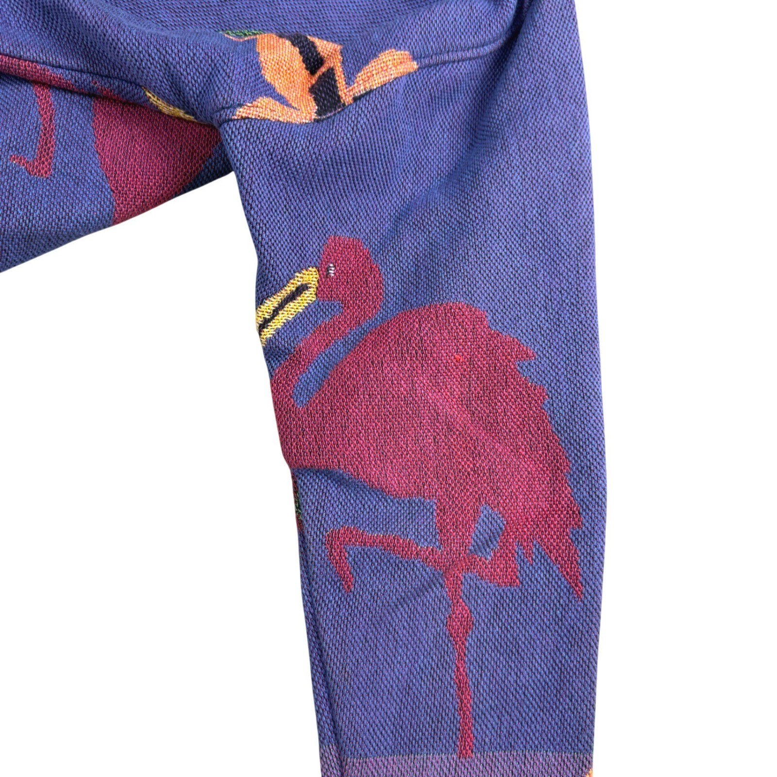 Painted Pony Tapestry Jacket Womens Large Flamingo Tropical Vintage 90s Cropped