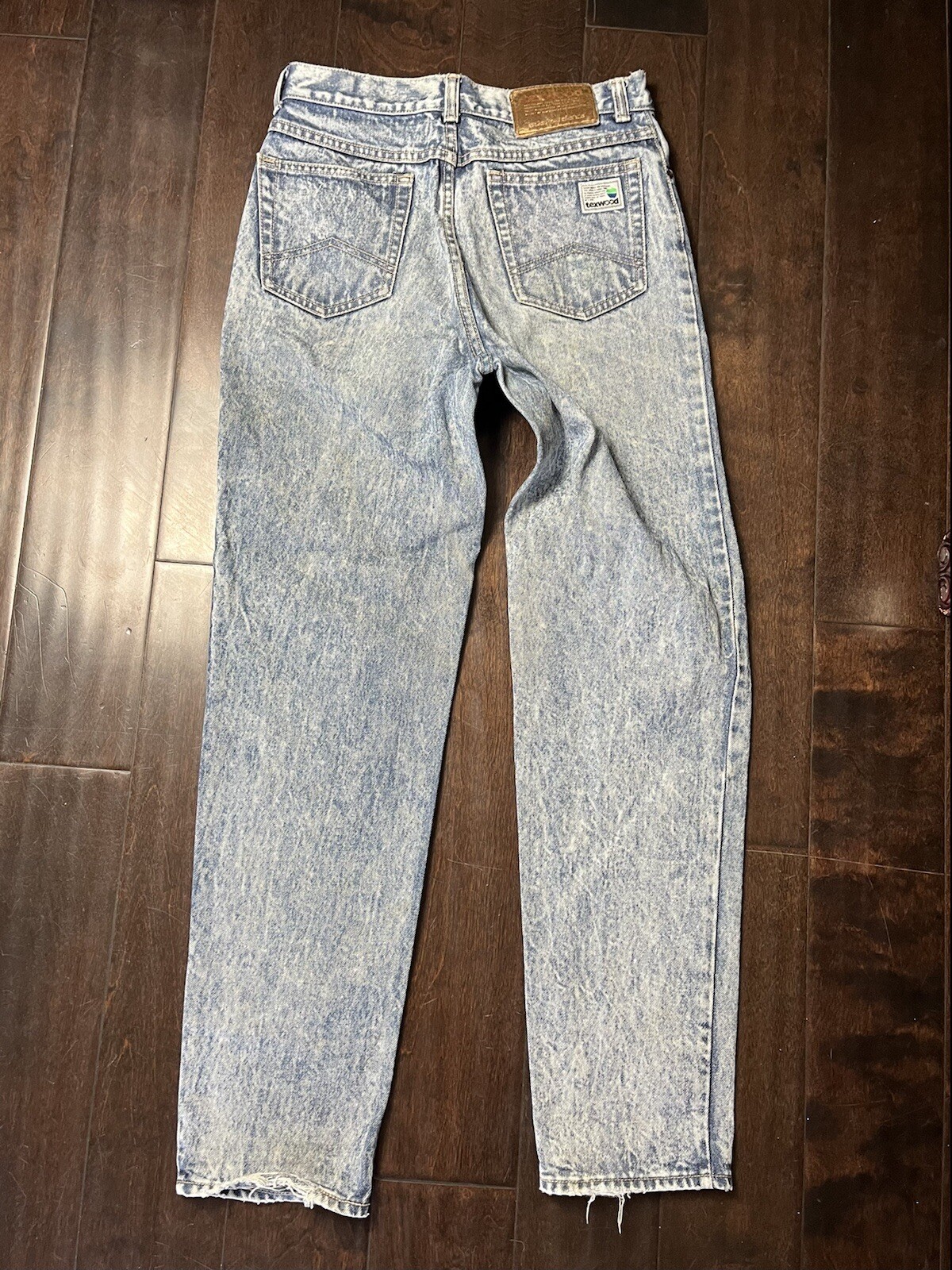 Vintage Textwood 1980s Acid Wash Jeans Blue Denim Sz 28×39 Y2K