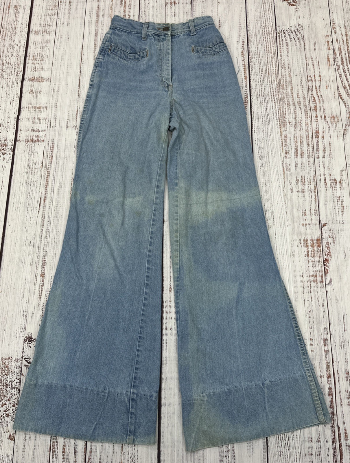 VTG 70’s Texson Bell Bottoms Flared Jeans Women’s Sz 7-8(22×31) High Waist RARE!