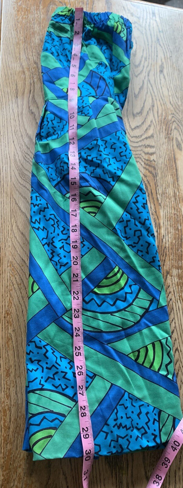 Vtg 80s Private Club Top Skirt Set Multicolor Lg Green Blue Rayon Retro