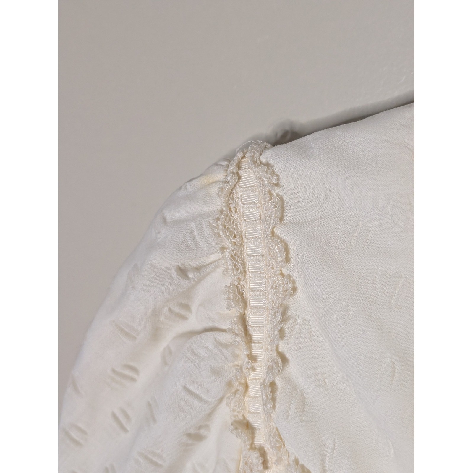 Vintage Penneys Hawaii Cream Lace Trim Maxi Dress Victorian Prairie Cottagecore