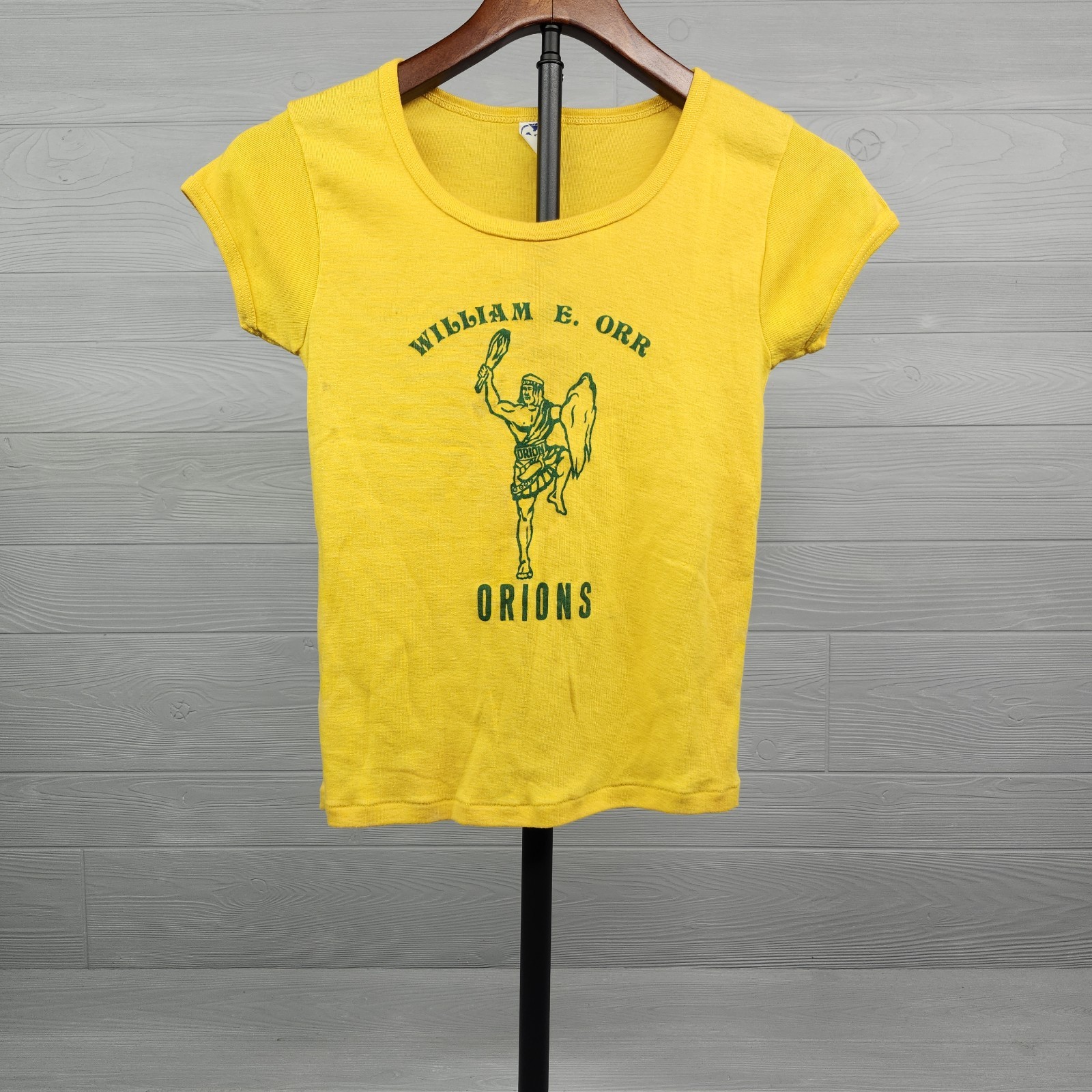 Vintage 70s 80s Anvil William E Orr Orions Baby Tee Tshirt Womens XS Distressed