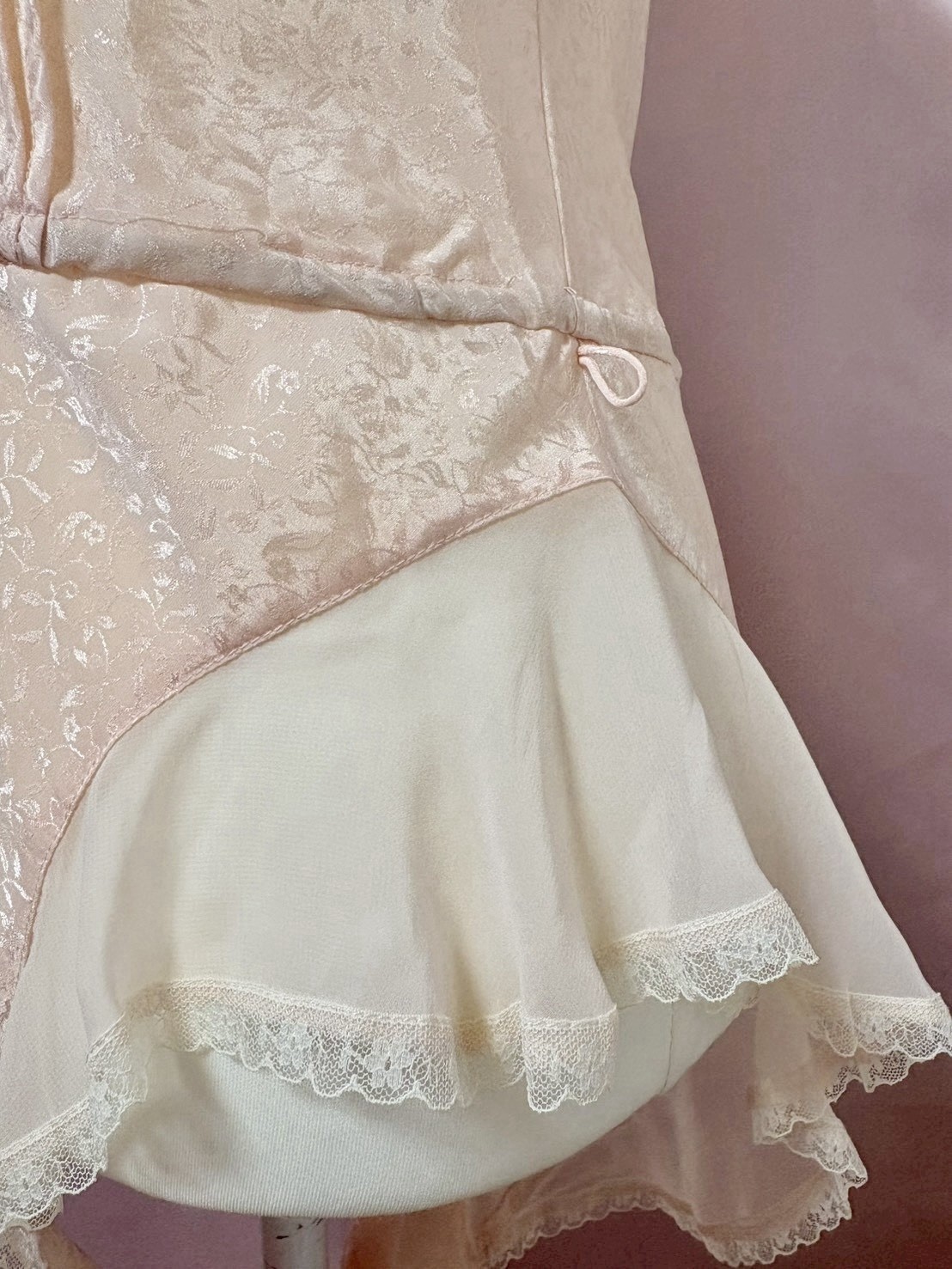 Vintage 1980s Victoria’s Secret Pink Satin Lace Teddy Lingerie Kawaii