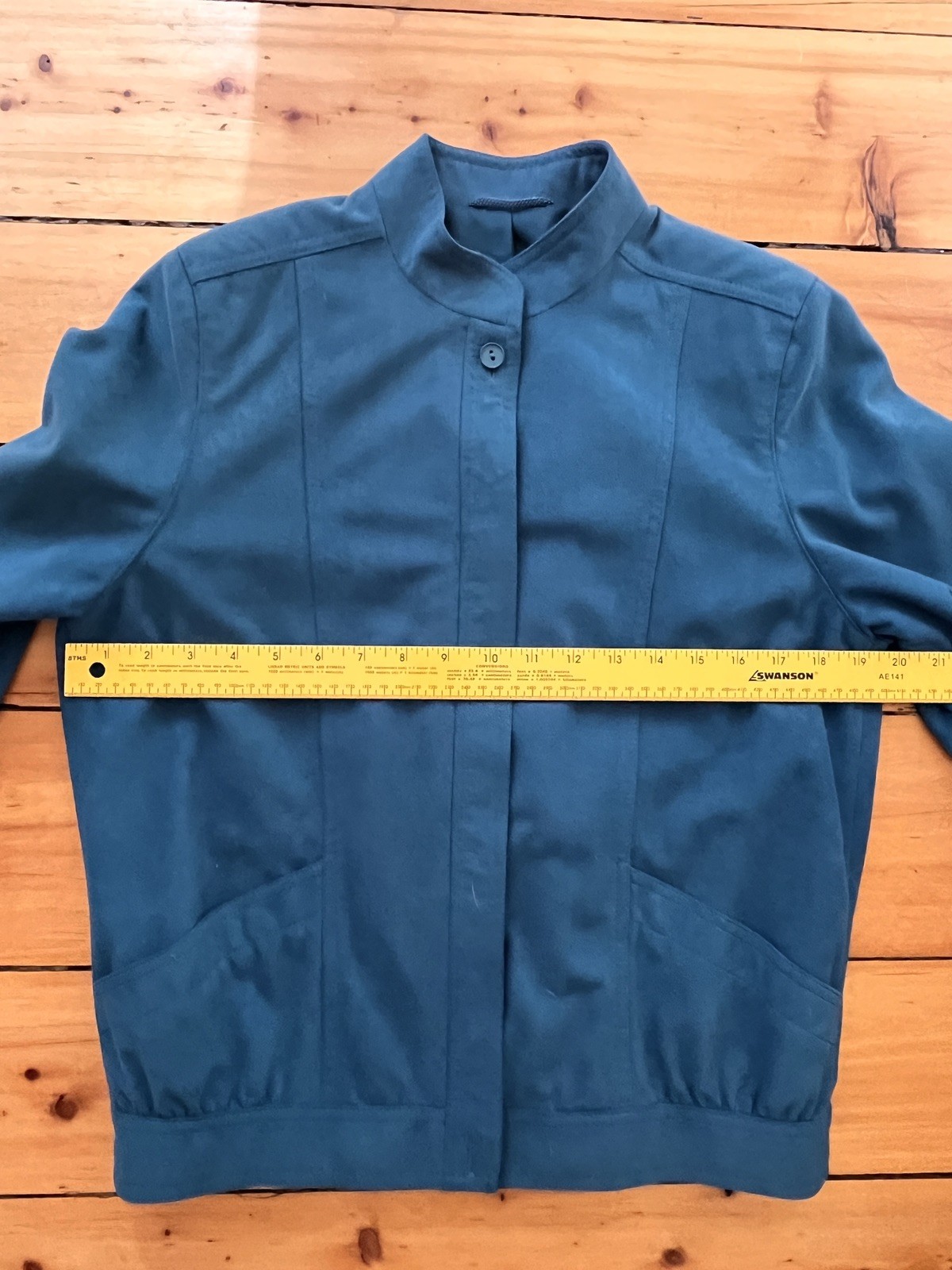 Vintage Faux Suede Teal 80’s/90’s Jacket Made in West Germany