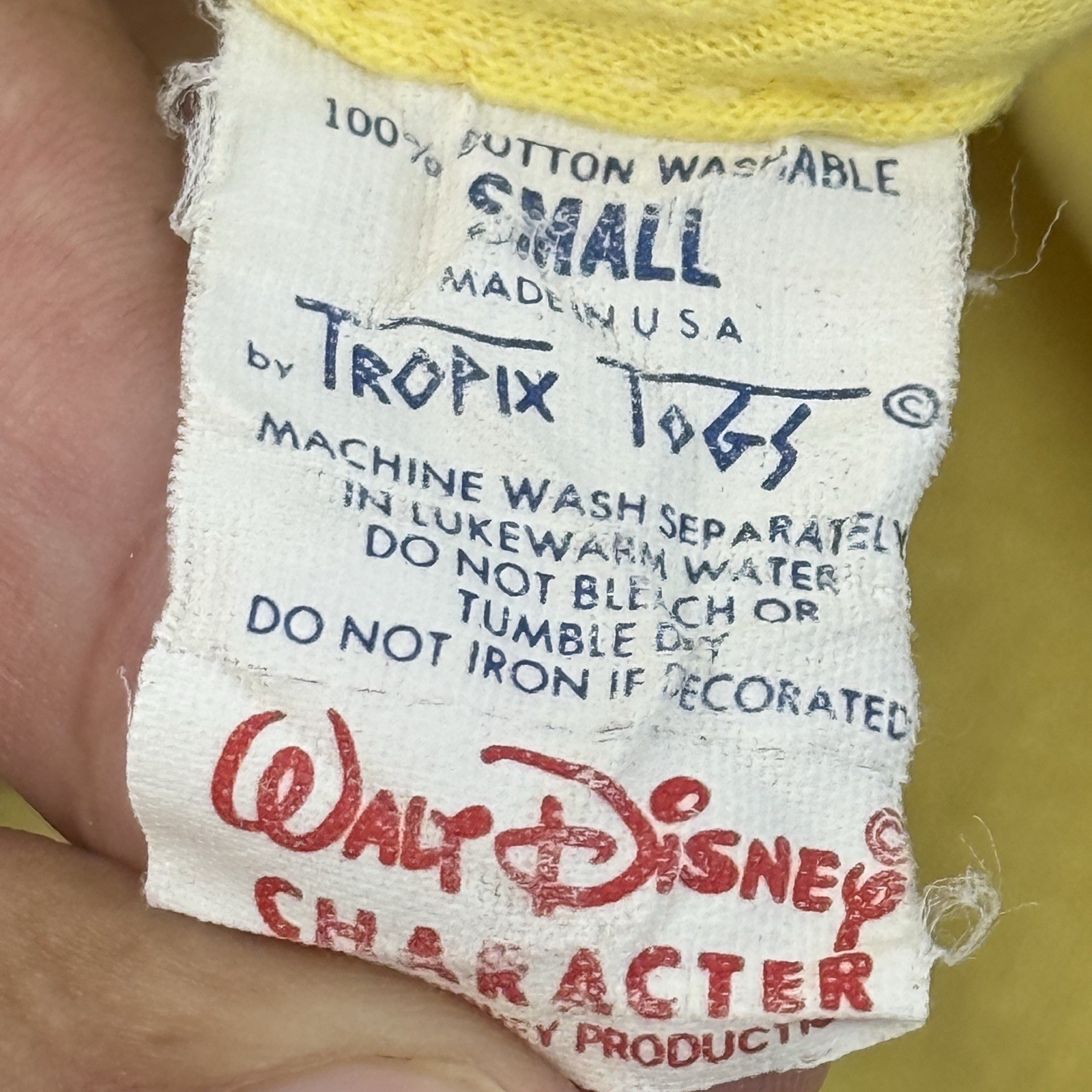Vintage 70’s Minnie Mouse Double Sided Tropix Togs T Shirt Baby Tee Sz Small USA