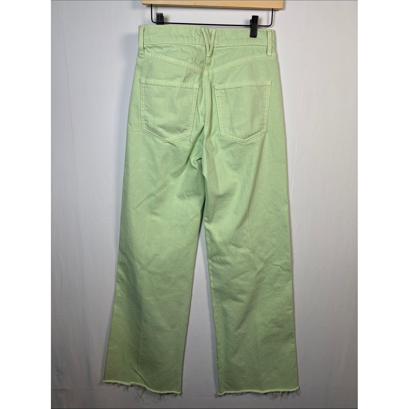 VERONICA BEARD Taylor Pistachio Green Wide Leg High Rise Jeans size 26