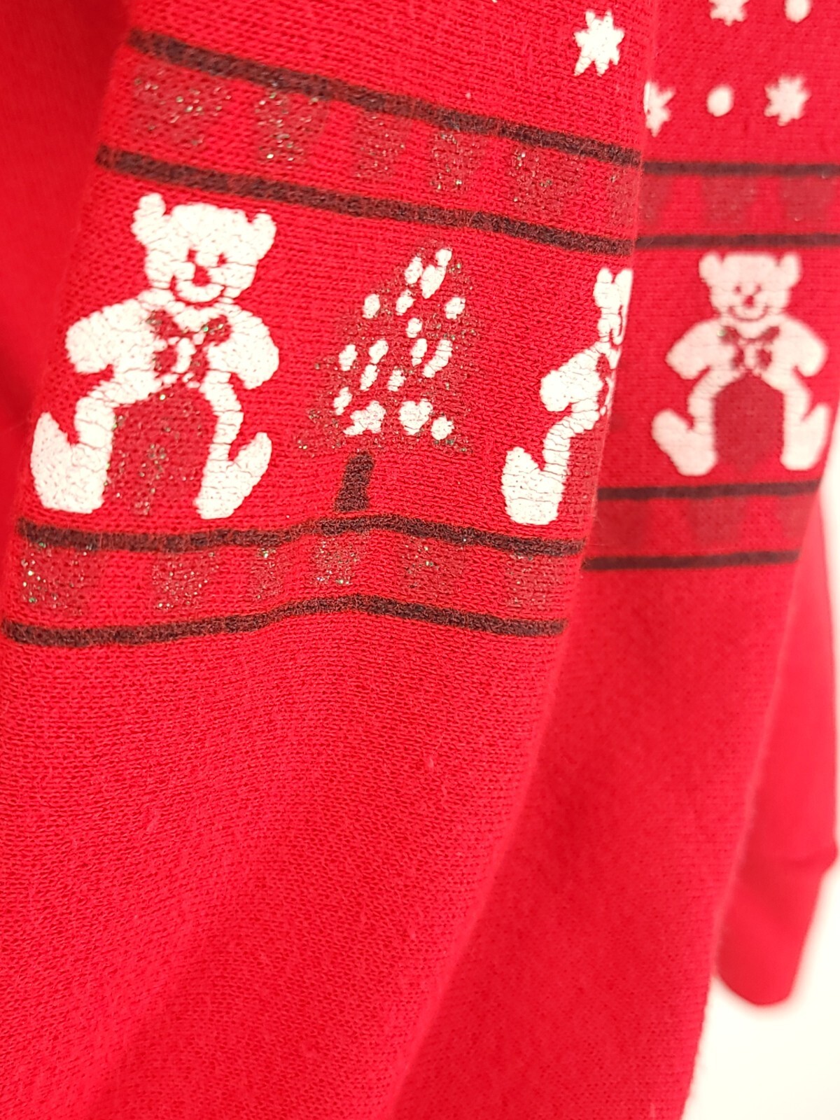Vtg Ugly Holiday Graphic Sweatshirt Women’s Med Distressed Christmas Sky Lite