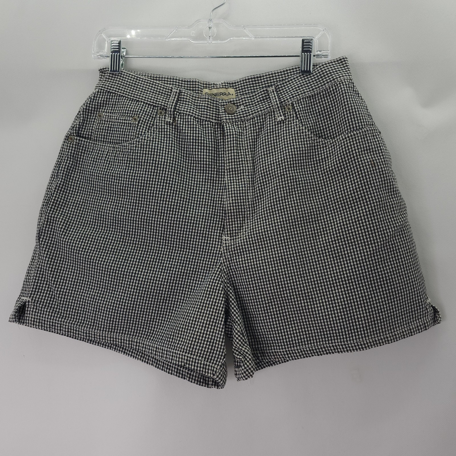 Vtg Generra Jeans Women Size 14 Black/ White High Waisted Shorts