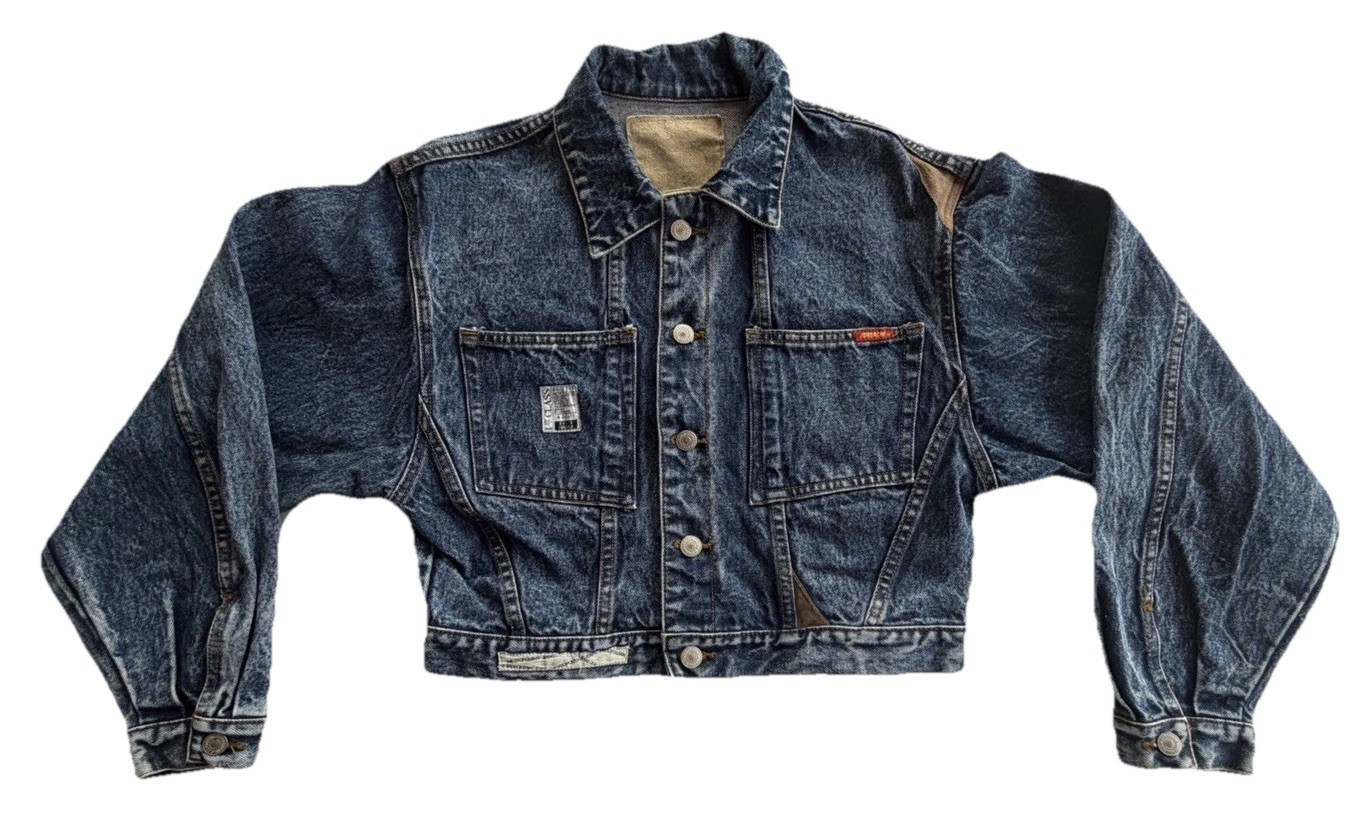 Vintage Jordache Cropped Denim Jacket Small Boxy Fit Acid Wash Trucker 80s 90s