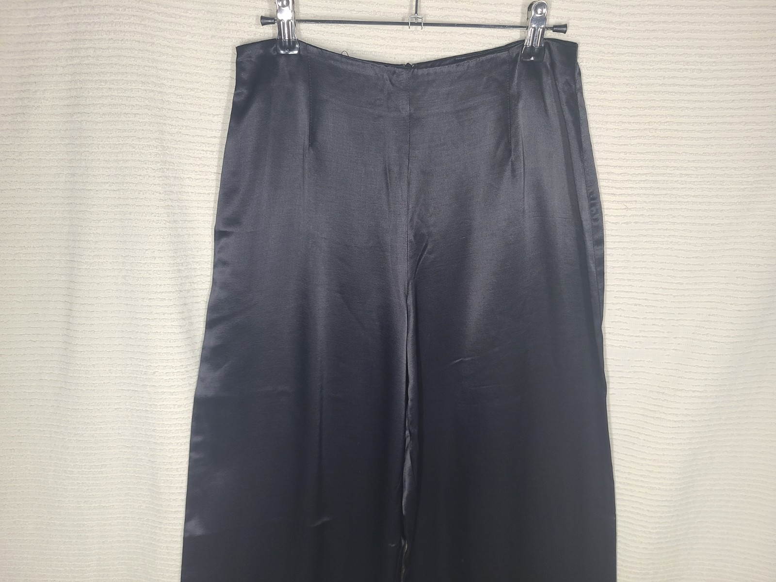 Vtg 1990s Express Black Satin Pants Wide Leg 5/6 31w Mall Brand y2k Evening