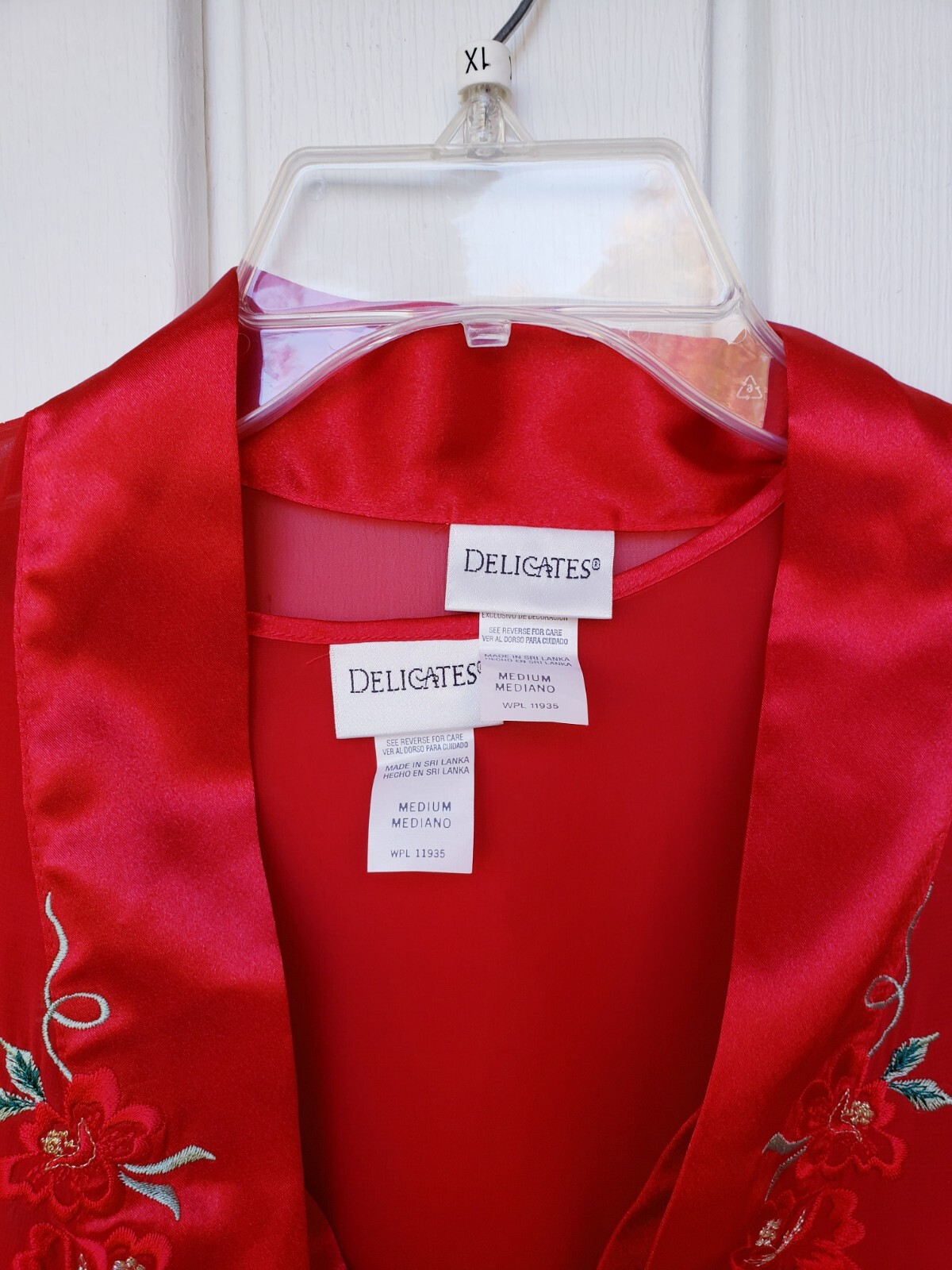 Vintage JCPenney Delicates Red Satin Floral Robe Set Size Medium NEW Fem