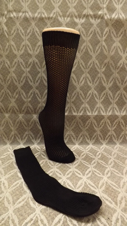 Vtg 1960’s FIshnet Socks Black Nylon sz 6-8 1/2 NOS Sexy School Girl Stockings