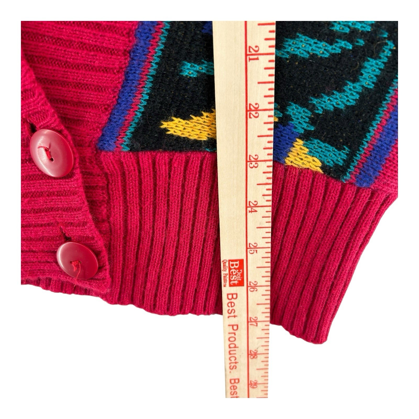 Vintage 80s Counterparts Cardigan Sweater Pink Womens Size Large Made In Korea ￼