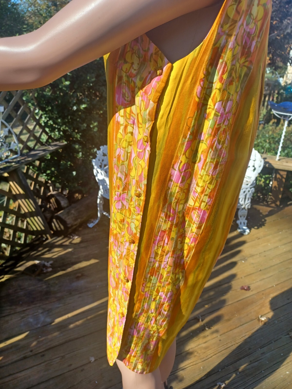 True VTG 1960s Mid-century Authentic Hawaiian Dress Mod Tiki Hawaii Loungewear M