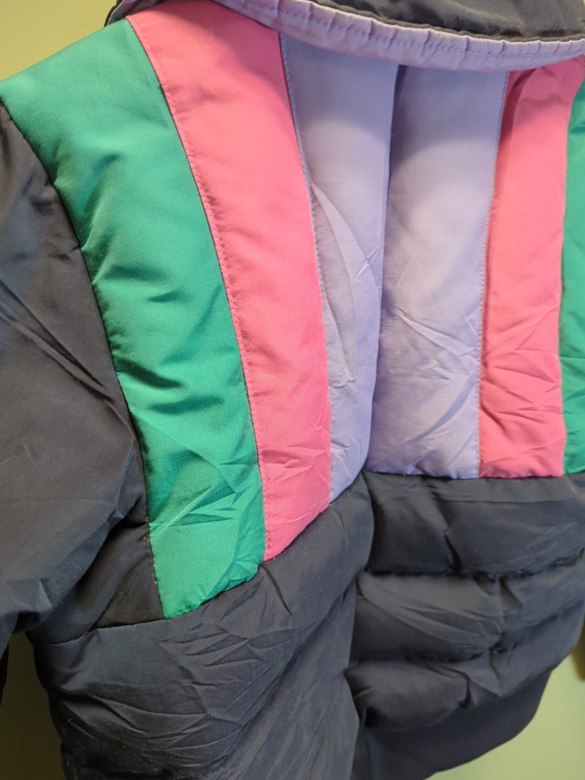 Vintage 80s ROFFE Ski Puffer Down Jacket Colorblocked Women’s S/M USA EUC READ