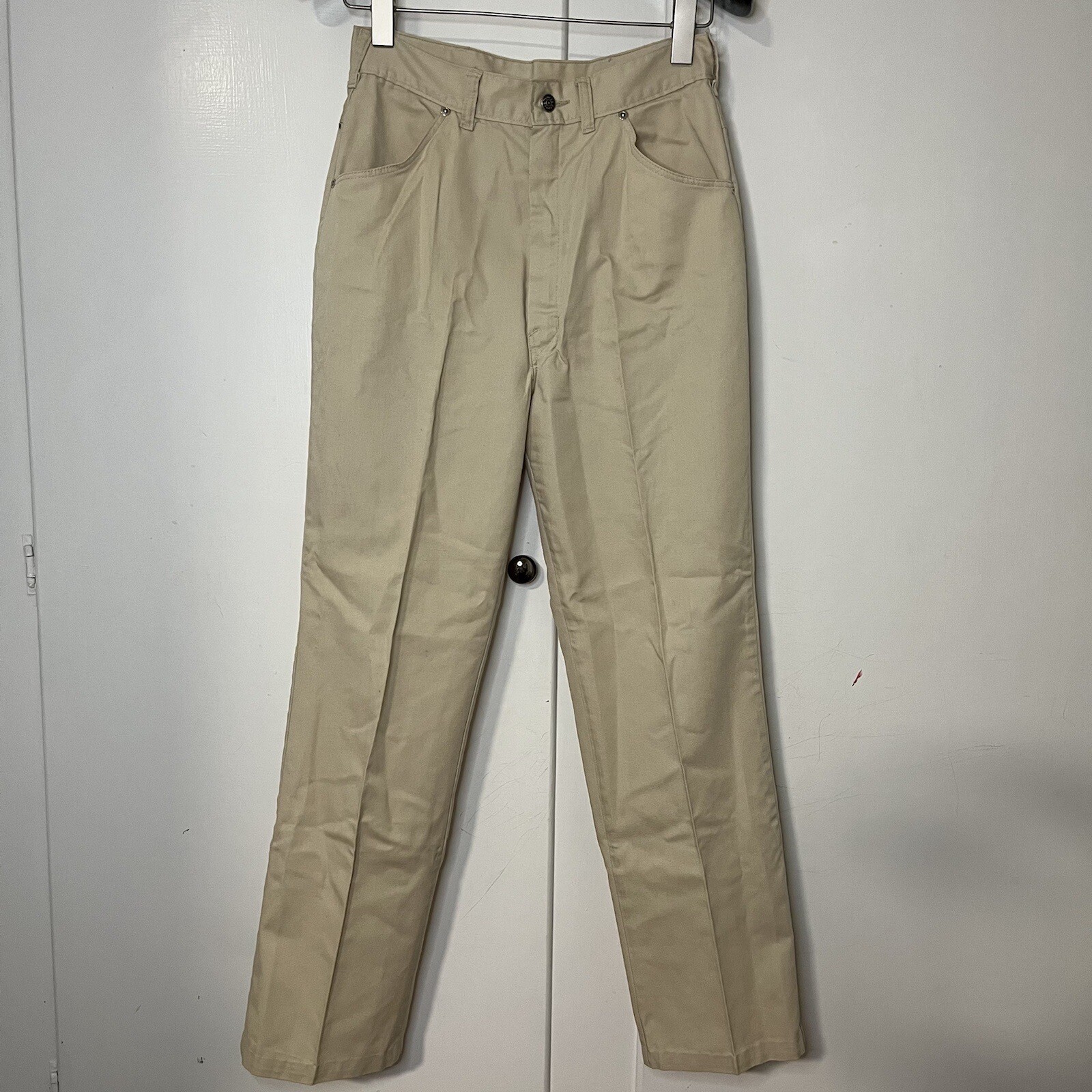 Vintage 70s Tour De France Khaki Denim Straight Leg Jeans