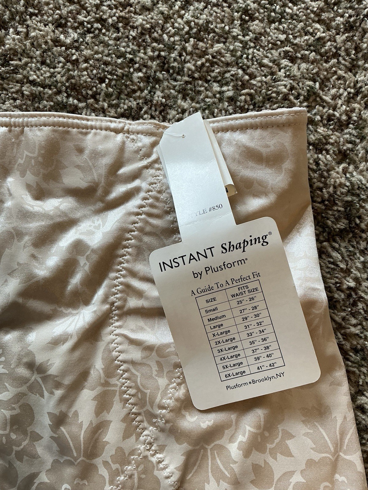 NEW INSTANT SHAPING BY PLUSFORM SHAPER BRIEF PANTIE PANTY BEIGE PLUS SIZE 3X
