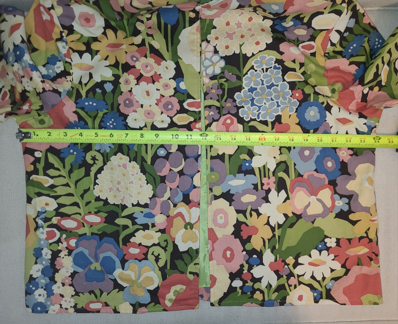 Vntg Jacket Painted Pony Floral Print Cotton Womans XL SP