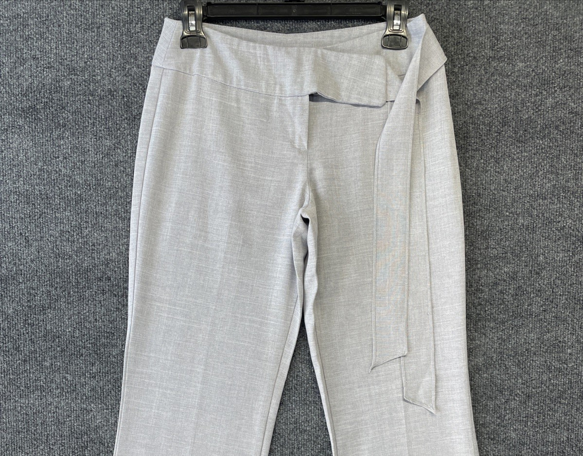 Vintage Juniors Tie Front Gray Dress Pants Slacks 90s Odds n’ Evens Made in USA