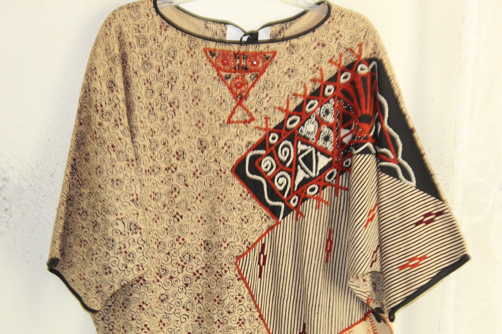 Vintage Very Funky Indian Ethnic Art-to-Wear Lagenlook Tribal Art Dress M L XL