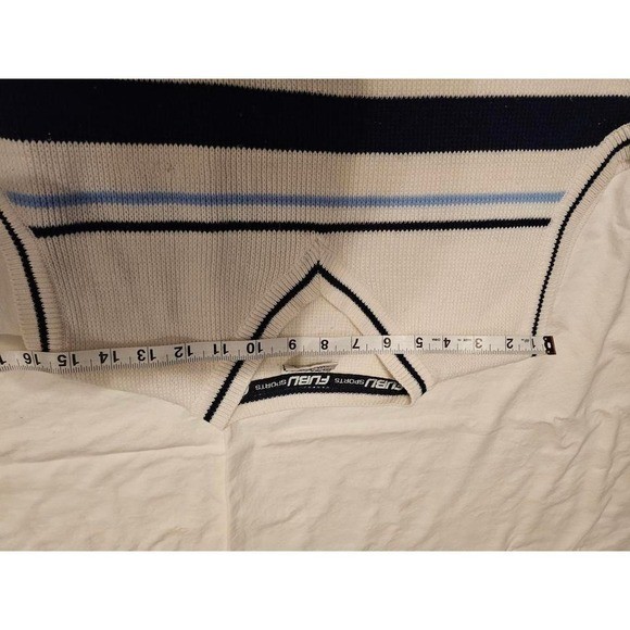 FUBU Cream and blue sweater vest size L Streetwear Vintage Y2K