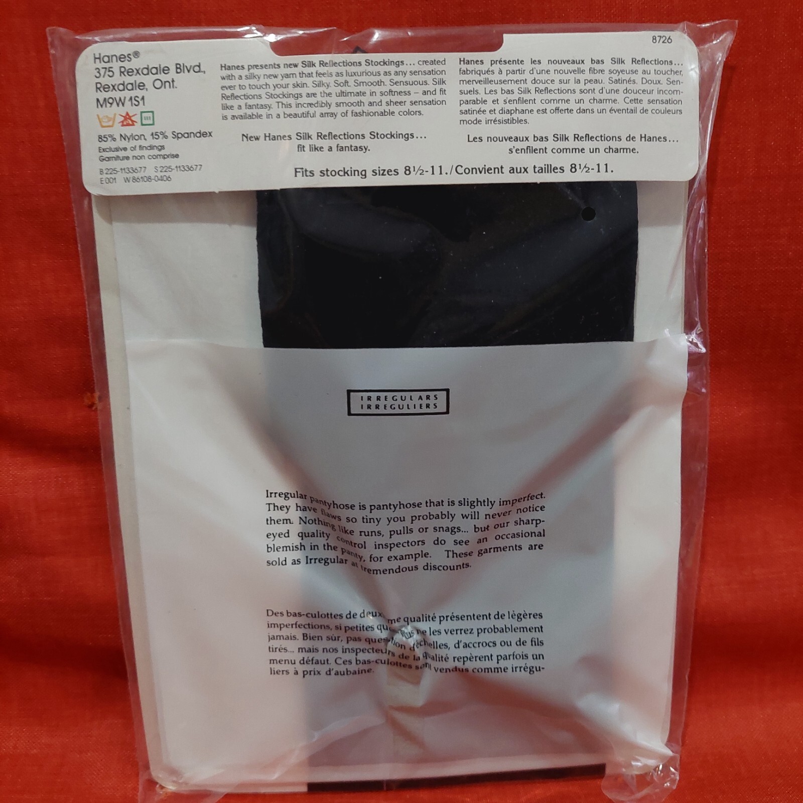 Vintage Pantyhose New Hanes Stockings Color Black size 81/2-11 BSTO90