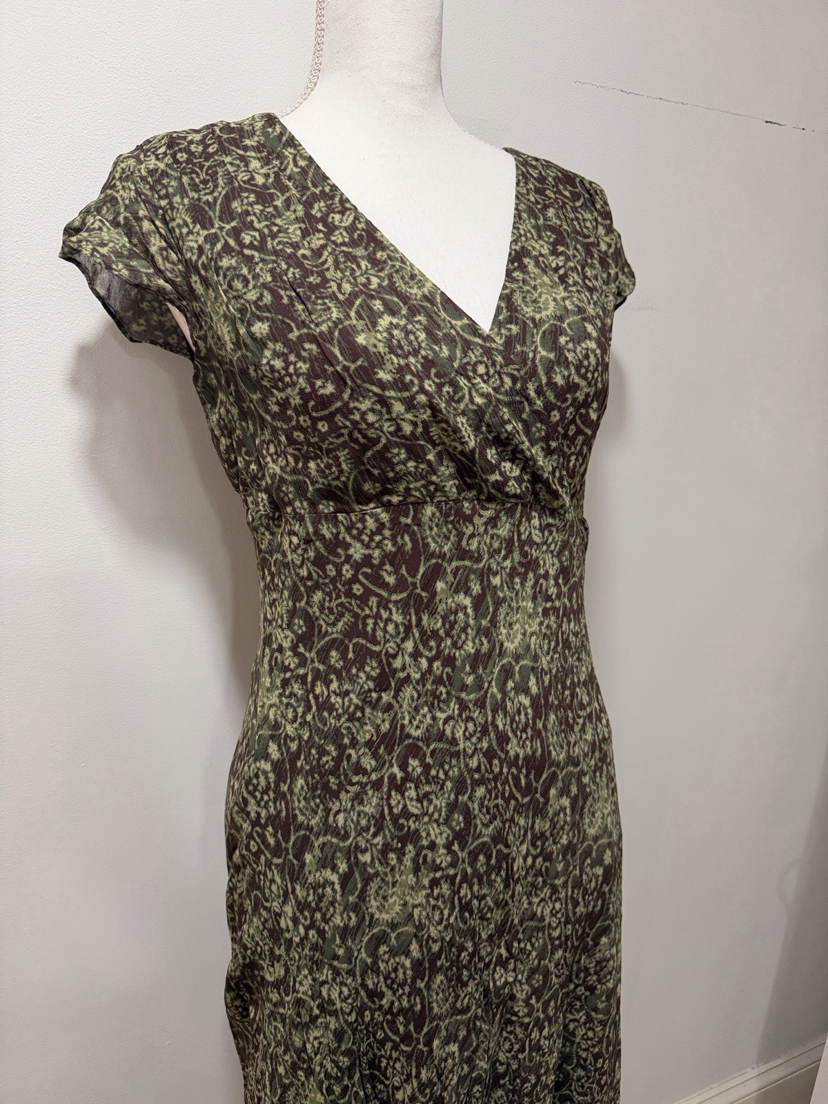 Vintage Y2K Lizzie McGuire V Neck MIDI Dress floral BRATZ Bodycon Retro 90s hip