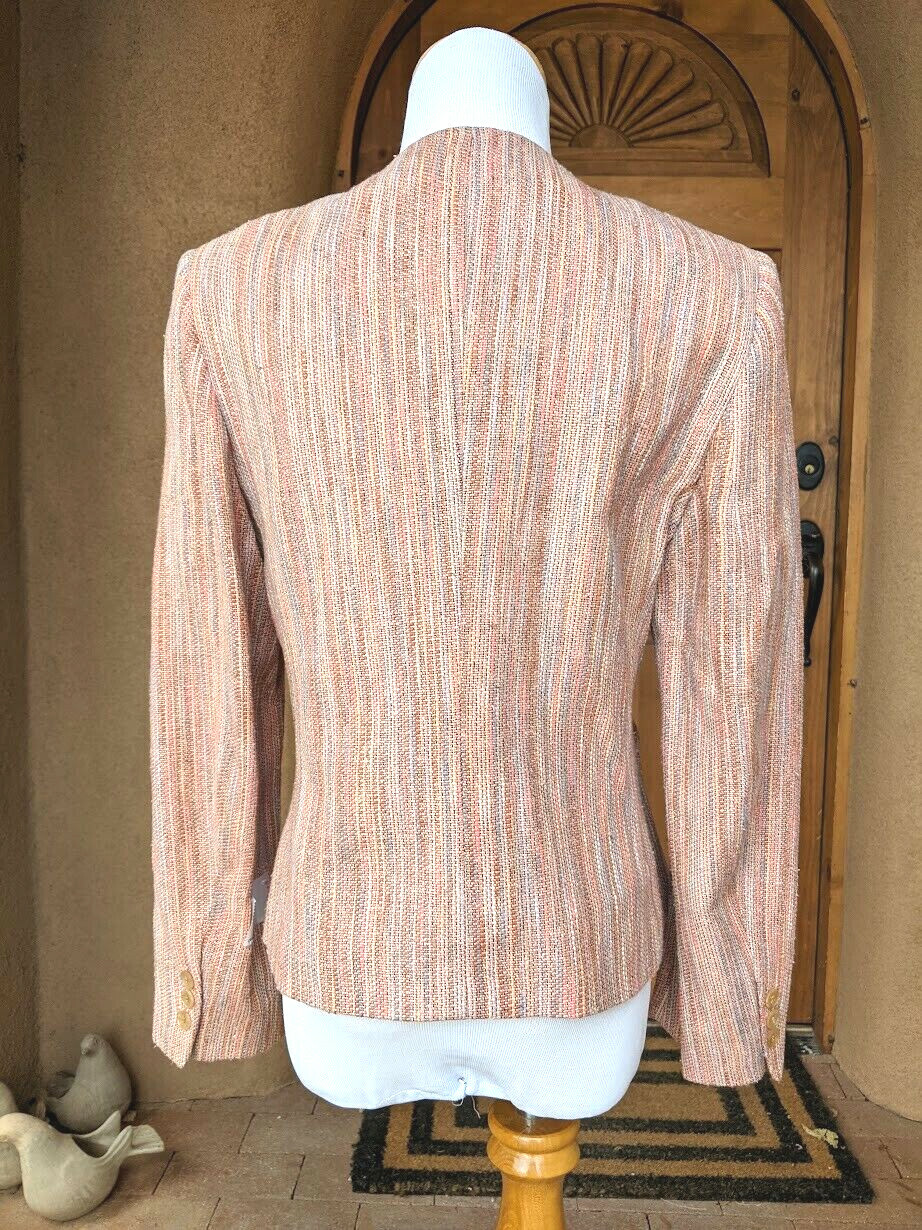 ORVIS Silk Dupioni Jacket Pastel Cropped Deadstock Sz XS S USA