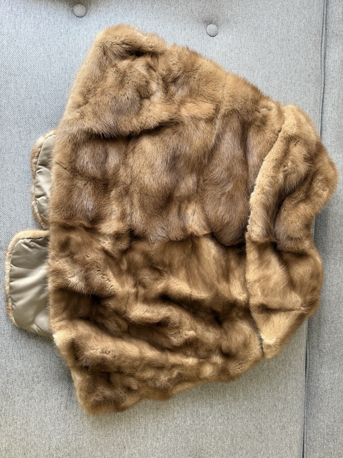 Vintage Mink Fur Stole Bolero Bruno & Joseph Furs Brown Real Fur Mid Century