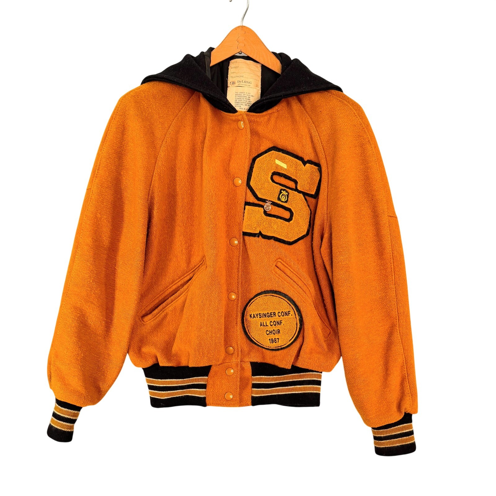 DeLong 1980s Choir Varsity Sailor Collar Smithton Mustard Yellow Wool Women’s L