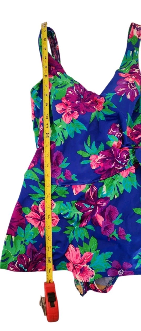 Vintage Floral Bathing Suit W Skirt Blue Purple And Green Maxine Of Hollywood?