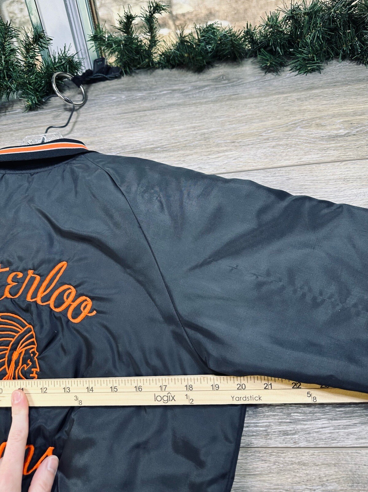 Waterloo Indians High School Satin Bomber Jacket Youth Large Don Alleson Vintage