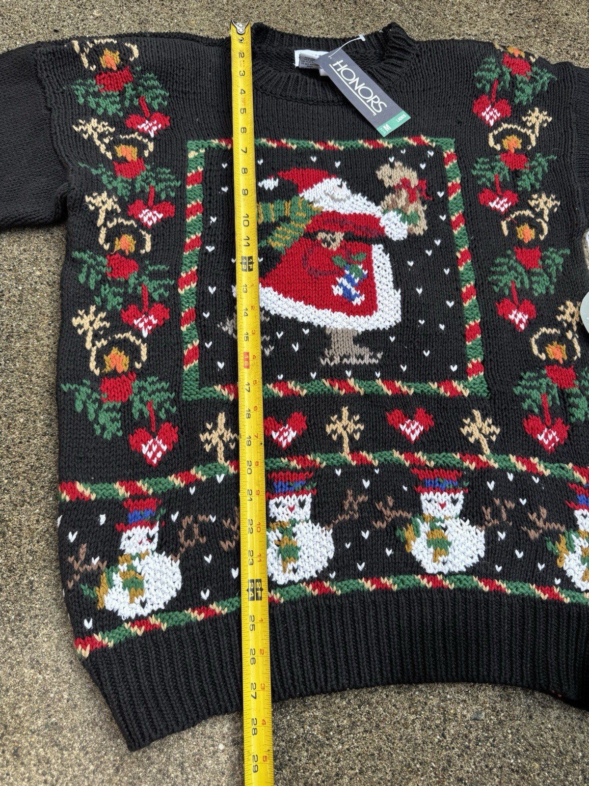 Vintage NWT 90s Womans Honors Knitted Christmas Sweater Cotton Blend Size Medium