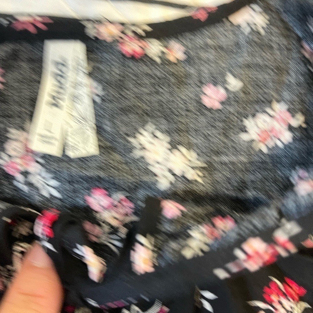 Vintage Y2K Mudd Brand Black Floral Blouse