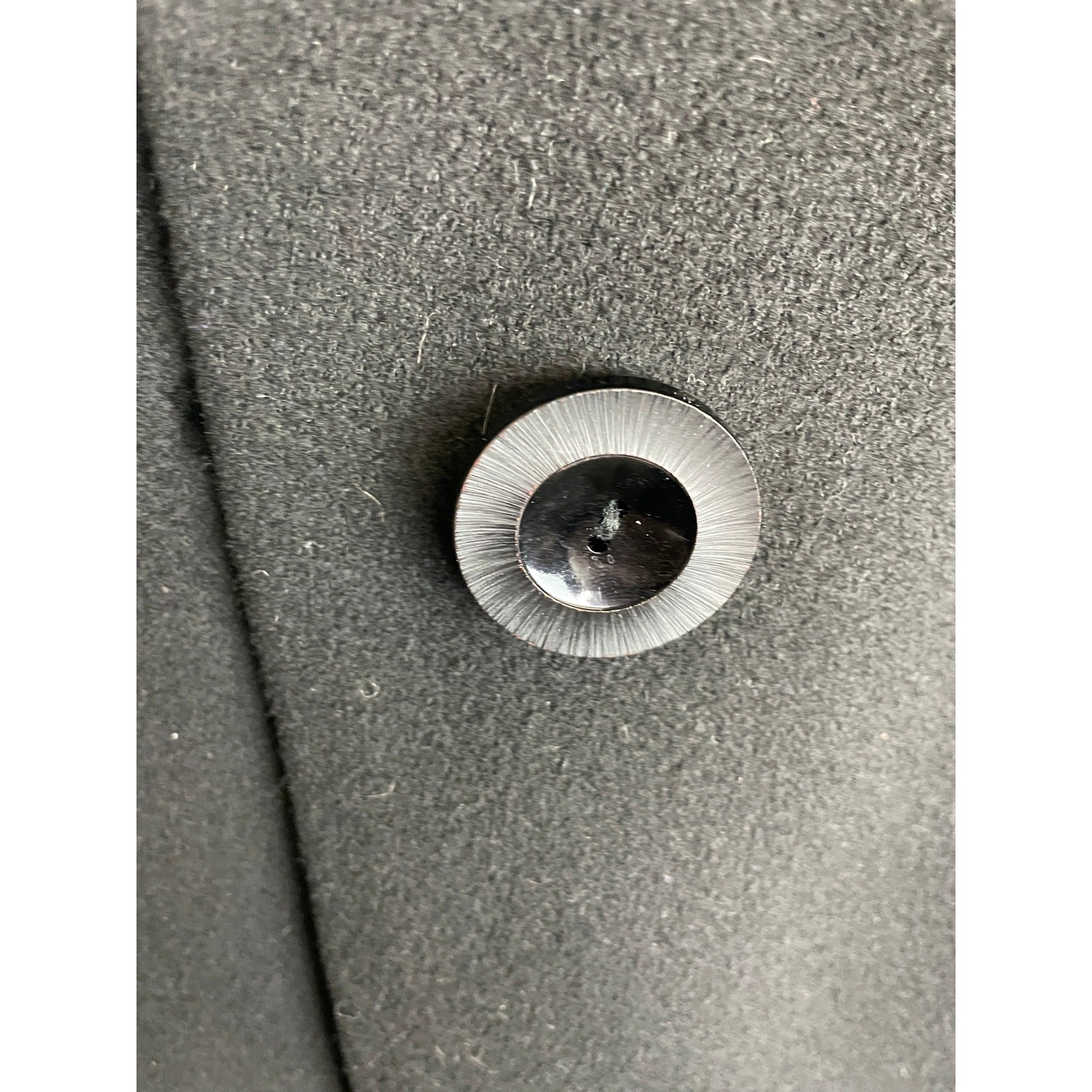 Vintage 1950s Black Cashmere Wool Coat Silver Gray Mink Fur Collar Rare Small/Me
