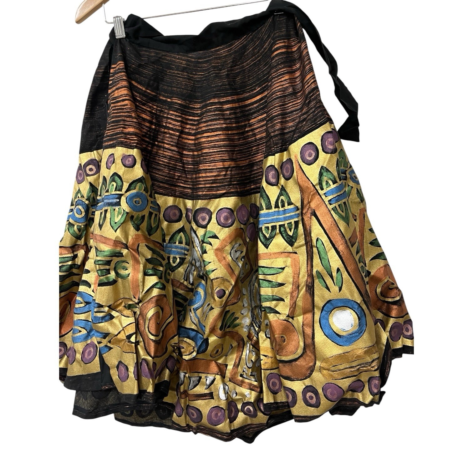 Vintage 50s Mexican Circle Hand Painted Skirt
