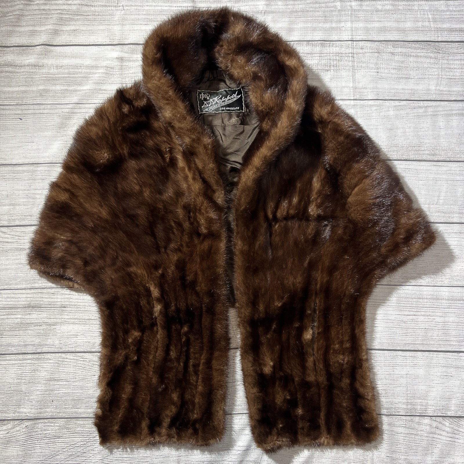 vtg rapoport Los Angeles fur shawl Fur Cape / Stole Jacket Old Money Mob Wife
