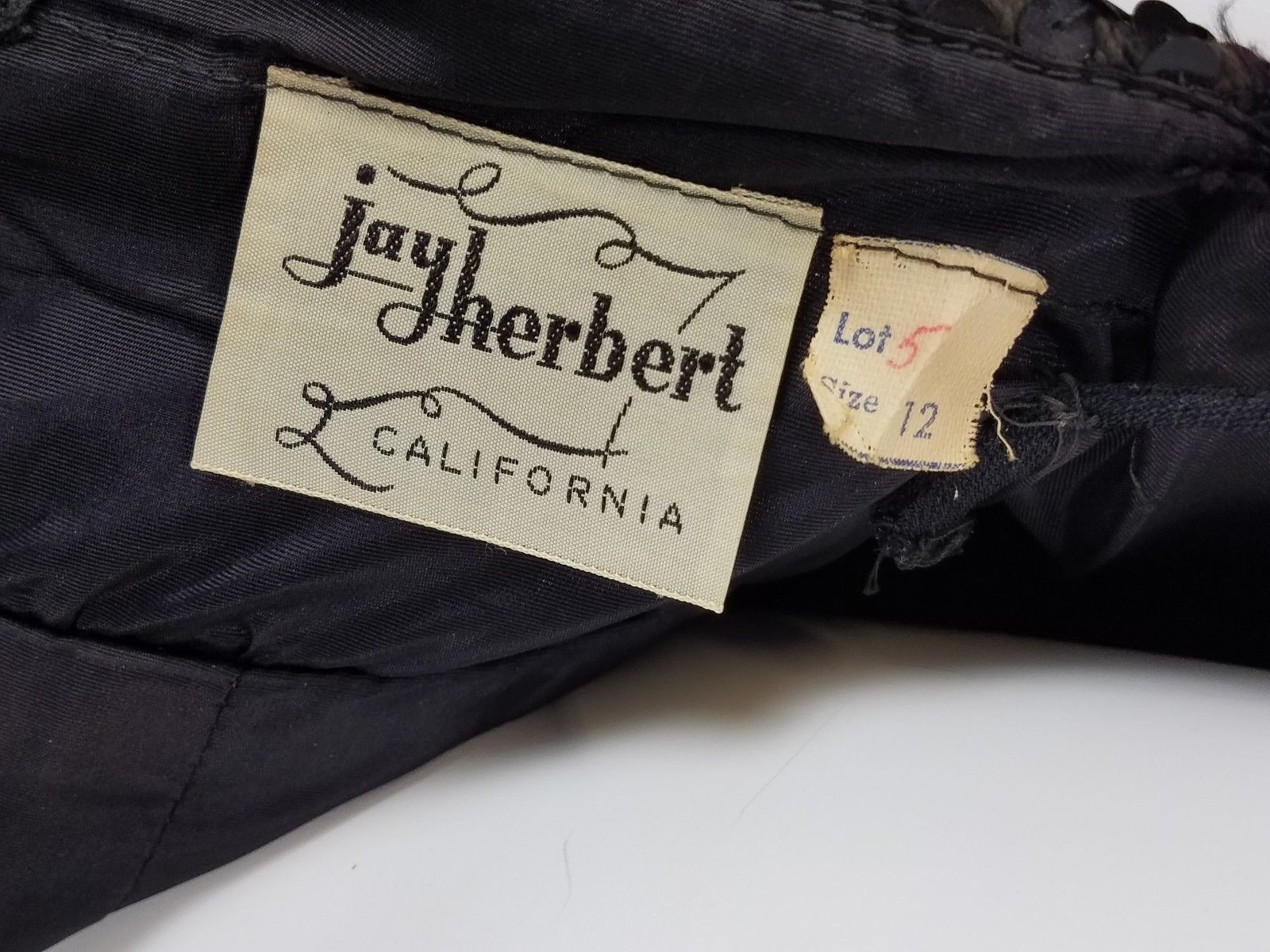Vintage Jay Herbert Dress Size 12 Black Cocktail Party Dress Sweetheart Sequins