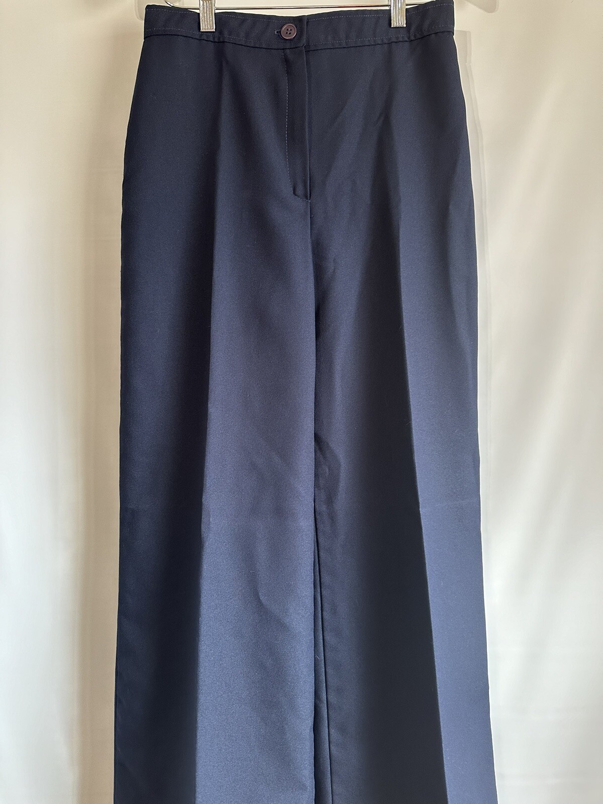 Vtg Blue 70s Tomboy of California Pants Polyester Disco Flare Bell Bottom 27″ W