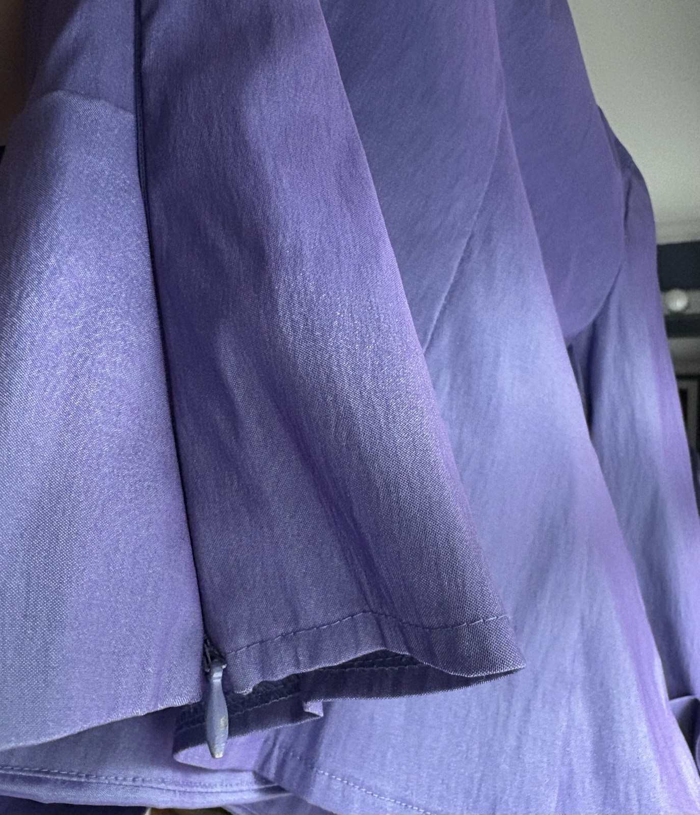 Vintage Formal Purple Metallic Blouse with Rhinestone Embellishment Women’s M