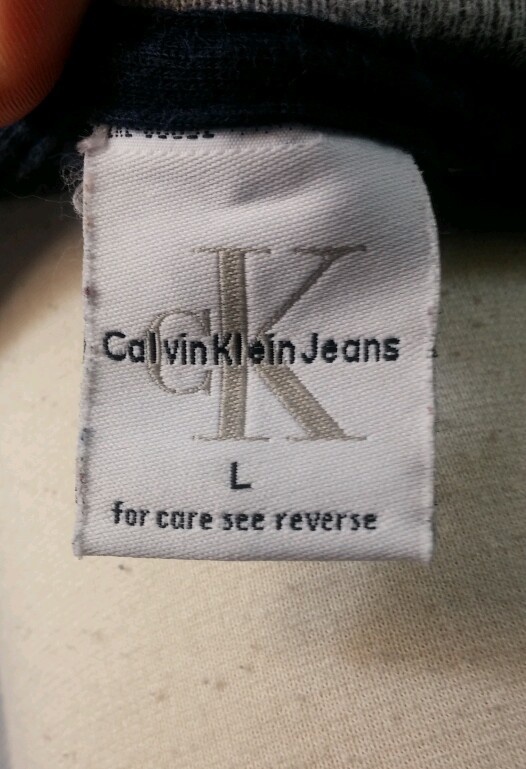 Vintage OG Original 90s Calvin Klein Sleeve Print CK T Shirt L Hip Hop Grunge