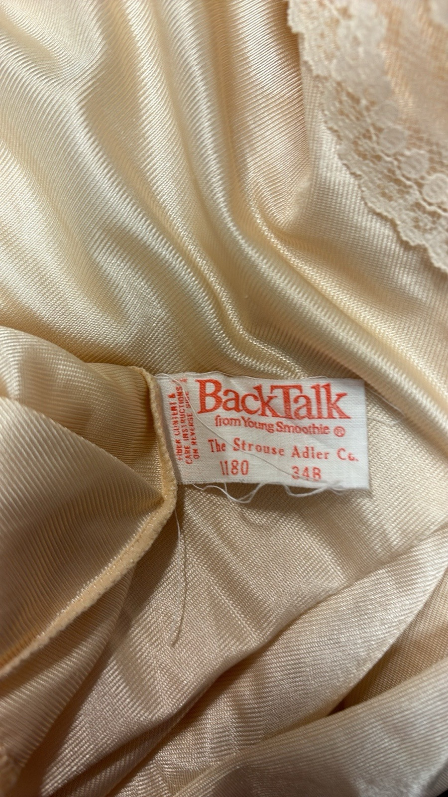 Vintage BACKTALK Young Smoothie Strouse Adler Lace Bustier Bra Dress Slip 34B