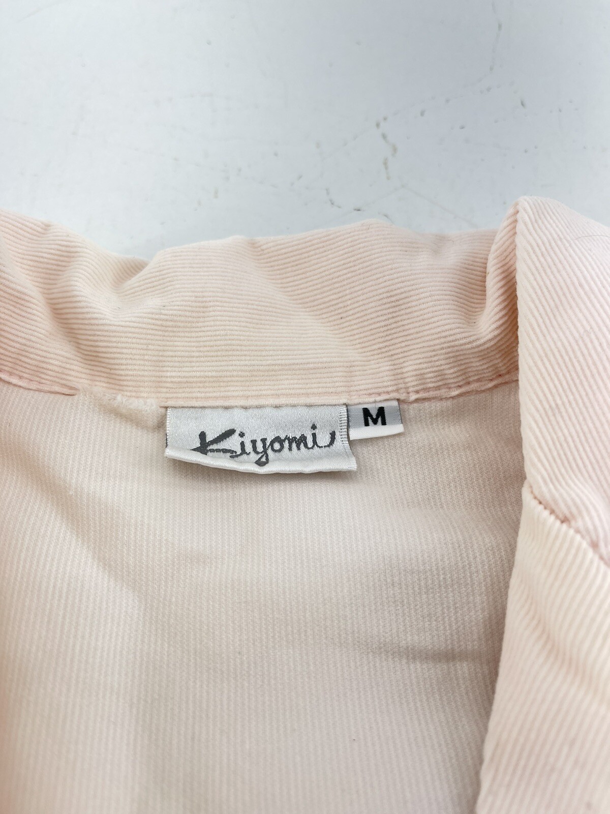 Women’s Pink Kiyomi Corduroy 2 Pc Pajama Set size Med Drawstring Pant Button Top